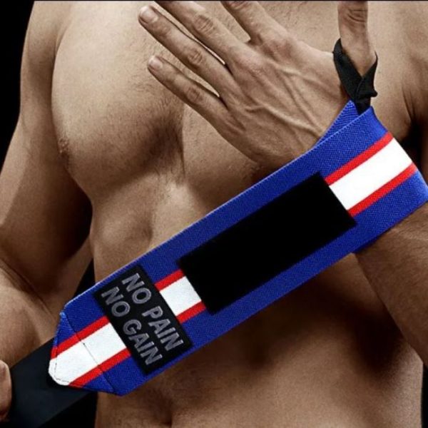 Weight lifting Wrist Wraps- Blue