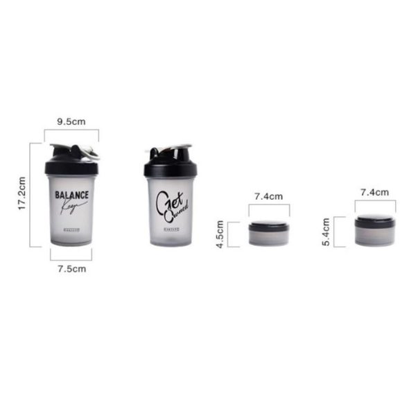 3 Part Shaker Bottle- Black 2