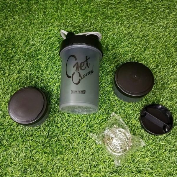 3 Part Shaker Bottle- Clear 2