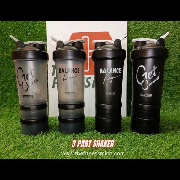 3 Part Shaker Bottle- Black 2