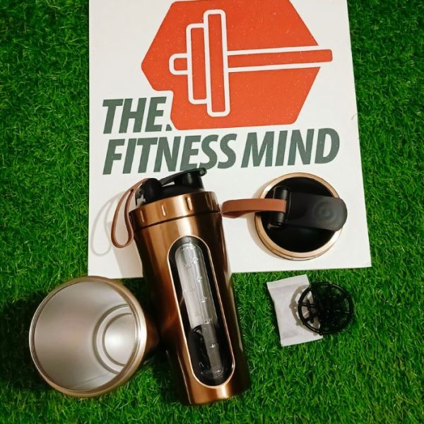 STAINLESS STEEL SHAKER WITH WINDOW- Rose Gold