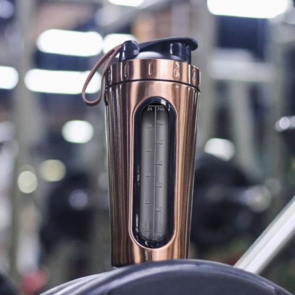 STAINLESS STEEL SHAKER WITH WINDOW- Rose Gold