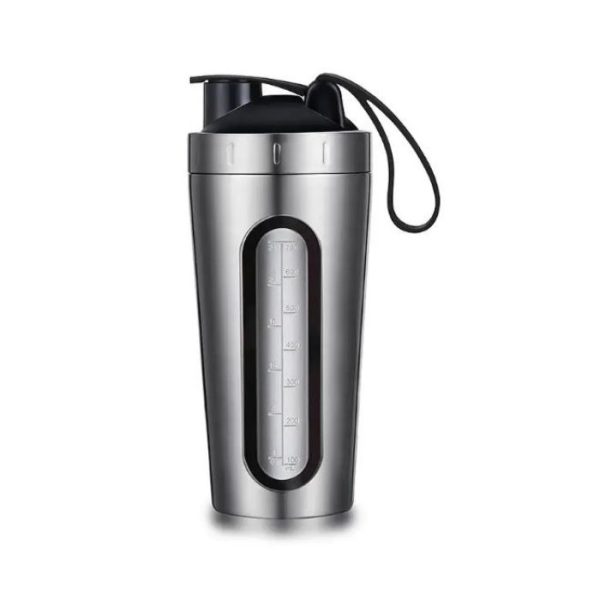 STAINLESS STEEL SHAKER WITH WINDOW- Silver